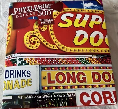 Puzzle bug deluxe 500 piece puzzle amusement park concession signs - Image 1 of 3