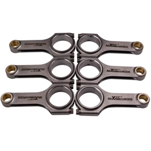 6x 4340 Forged H-Beam Connecting Rods For Alfa Romeo GTV6 75 2.5 3.0 V6 131.1mm - Foto 1 di 11