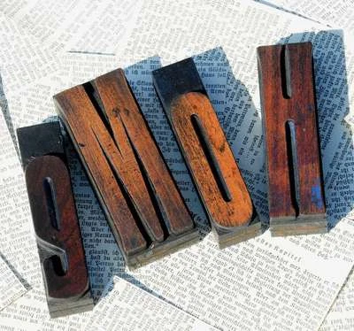 HOME Holzbuchstaben Jugendstil Druckbuchstaben Vintage letterpress wood type - Bild 1 von 2