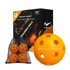 Indoor Pickleball Balls, 4 Pack 26 Holes Orange PickleBalls with Mesh Bag, Me...