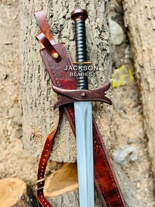 Hand Forged Carbon Steel Viking joxer  Sword Medieval Sword With Sheath Function - Picture 1 of 7