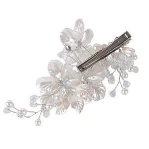 Bridal Crystal Pearl Flower Hair Clip Hair Jewelry Wedding Hair Accessory 3.bf - Picture 1 of 12
