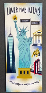 New York City Lower Manhattan Visitor Map 2022 Brooklyn Bridge Statue of Liberty - Picture 1 of 4