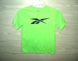 Reebok PlayDry T-Shirt Boy's Size S (8-10) Neon Green Short Sleeves Polyester - Picture 1 of 4