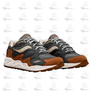 Saucony Grid Shadow 2 Grey White Brown Blue S70807-3 Sneaker Shoe Trainer - Picture 1 of 7