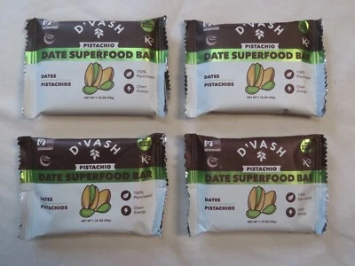 (4) Barra de superalimento D'Vash pistacho fecha a base de plantas 1,76 OZ cada una Foto 1 de 2