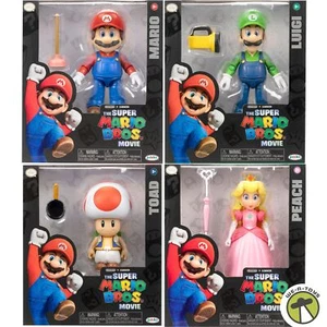 The Super Mario Bros. Movie Lot of 4 Action Figures Mario, Luigi, Toad, Peach - Picture 1 of 9