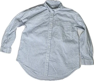 ZARA Boys dress shirt Striped Blue & White button up long sleeve Kids Fashion 8 - Picture 1 of 6