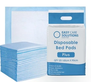 Disposable Incontinence Bed Pads + Absorbancy 60 x 90 cm Easycare solutions - Picture 1 of 1