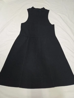 Free People Mary Jane Halter Top Mock Neck Dress Women's Midium Black Ribbed - Image 1 of 4