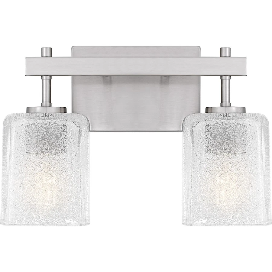 Luz de baño Quoizel Brenthouse 2Lt, spray de níquel/claro/arena interior - BTH8613BN Foto 1 de 1