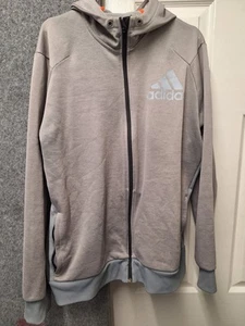 Sudadera con capucha gris con cremallera Adidas extra grande para hombre - Imagen 1 de 10