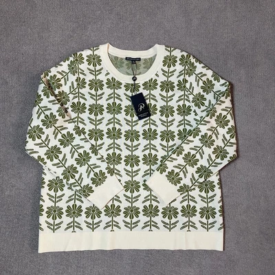 Suéter Adrianna Papell Cuello Redondo Floral Jacquard Verde Marfil Floral Para Mujer 2X Foto 1 de 4