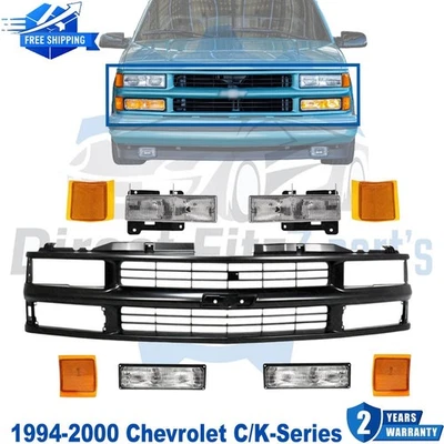 Conjunto de parrilla y faros delanteros para Chevrolet serie C/K 1994-2000 Foto 1 de 4