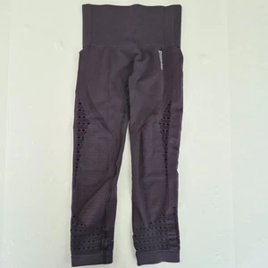 GYMSHARK Leggings XS Schwarz Damen Logo Crop - Bild 1 von 12