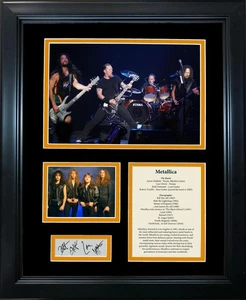 Gerahmte Metallica Band Diskographie Faksimile Lasergravur Signaturen Auto 11... - Bild 1 von 1
