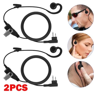 2Pc PTT Mic Swivel Earpiece Earphone For Motorola Radio Walkie Talkie PR400 USA - Afbeelding 1 van 12