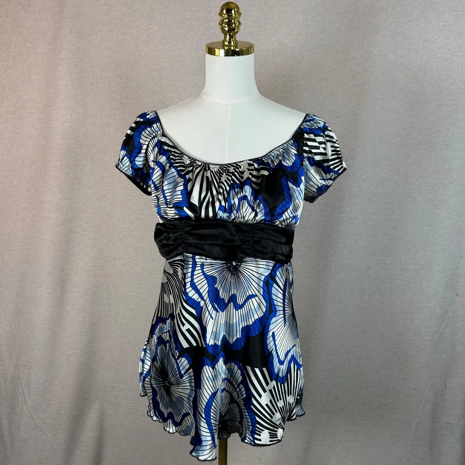 Heart Soul 女式 Y2K 婴儿娃娃上衣 XL 码绑带缎面仙女垃圾奇思 — 第 1/4 张图片