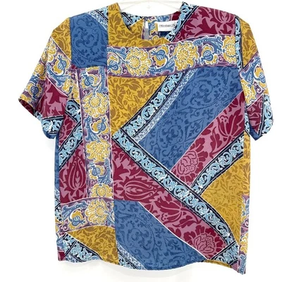 Blusa para mujer Heritage Road de colección con estampado floral de retazos manga corta pequeña Foto 1 de 4