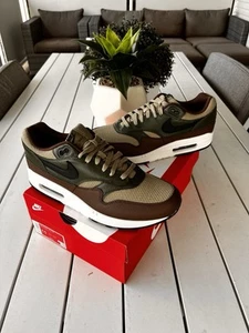 Nike Air Max 1 Ess Prm US12 UK11 EUR46 Neutral Olive/Black HF1516-200 - Picture 1 of 3