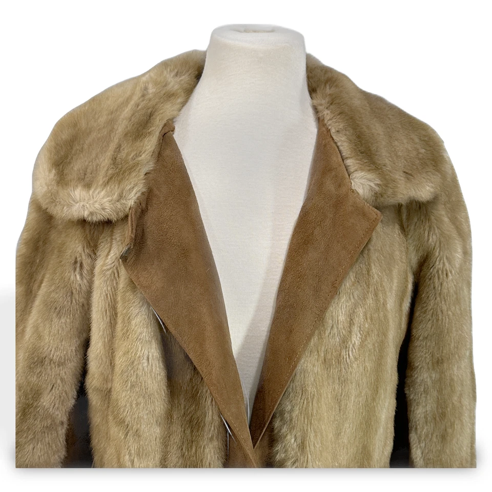 Vintage Adolph Schuman Lilli Ann Womens Faux Fur Coat Suede Trim Lined Pre-owned - Image 1 of 4
