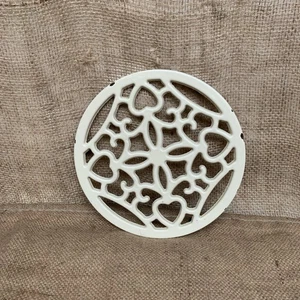 Sottopiumino / supporto per pentole / crema / cucina smaltata francese - Foto 1 di 7