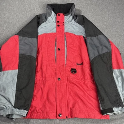 Marker Men’s XL Red Gray Black Ski Jacket Snow Coat Vintage Style Nylon Waterprf - Image 1 of 4