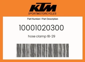KTM Genuine Hose Clamp 18-29 - 10001020300 - Picture 1 of 1