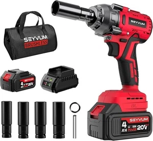 Chiave a percussione senza fili 1/2 pollice per dadi a strappo, pistola a percussione elettrica brushless 20V - Foto 1 di 12