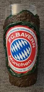 FC BAYERN MÜNCHEN Glas WURZELHOLZOPTIK, Augkleber, Erfolge bis 1976, MOY SELTEN - Bild 1 von 3