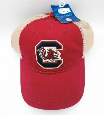 Sombrero de Camionero Carolina del Sur Gamecocks Ajustable Rojo Beige Malla Correa Trasera Talla Única Foto 1 de 4