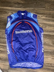 GB Cycling Gear Sleeveless Cycling Jersey Shimano Men’s Medium Blue #UU - Picture 1 of 2