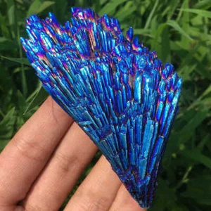 40-50g Natural Aura Electroplated Kyanite Titanium Quartz Crystal Cluster Decor - Picture 1 of 13