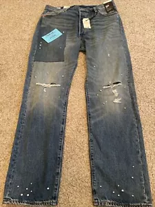 Jeans uomo Levi's 501 '54 Original Fit lavaggio invecchiato e borchie taglia 36 x 32 - Foto 1 di 11