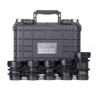 29/37/58/85/135mm Cine Mod Lenses Set w/ Anamorphic Bokeh & Flares For Canon EF! - Image 1 of 4