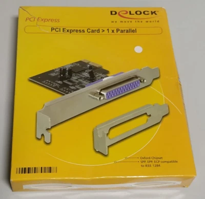 Delock PCI Express Card + Parallel Low Profile Blende neu OVP - Bild 1 von 3
