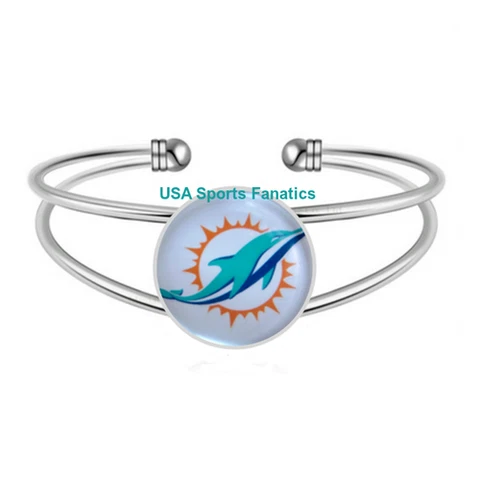 NFL - Miami Dolphins Team Logo Adjustable Bangle Bracelet Cover