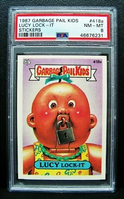 GARBAGE PAIL KIDS, 1987, 11th Series - #418a, LUCY Lock-It - OS11 - PSA 8, NM-MT - Image 1 of 2