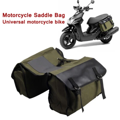 For Harley Yamaha Honda Suzuki BMW Saddle Bag Large Capacity Canvas Panniers Bag - Image 1 of 4