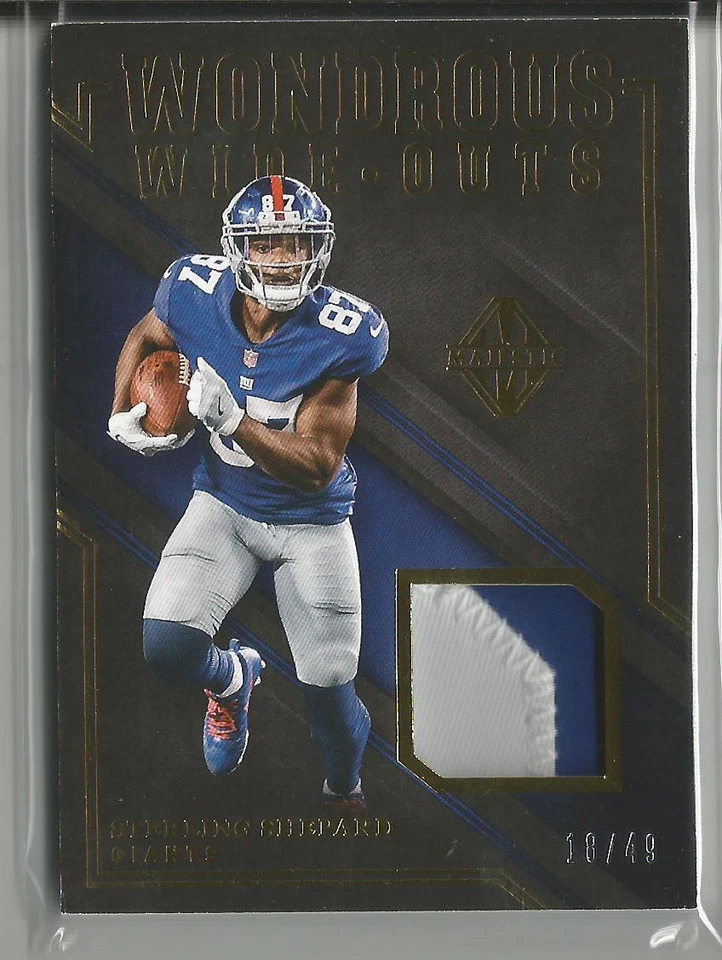 2018 Panini Majestic Wondrous Wide Outs Sterling Shepard Patch Card  #ed 18 / 49 - Image 1 of 1