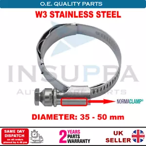 Klemmschelle Edelstahl Norma W3 35-50 mm Schneckenantrieb Kraftstoff Luft Gas Schlauch Rohr - Bild 1 von 12