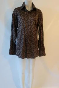 Mens Etro Brown, Blue Paisley Button Down Shirt 42 - Picture 1 of 7