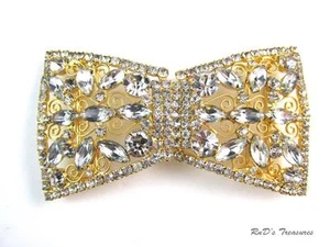Vintage JULIANA D&E Clear Rhinestone Gold Tone Filigree BELT BUCKLE - Picture 1 of 1