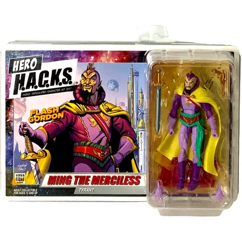 HERO H.A.C.K.S. Ming The Merciless 4.5” Action Figure Flash Gordon Boss Fight Cover