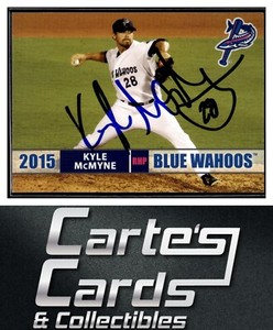 Kyle McMyne 2015  Grandstand Pensacola Blue Wahoos #16 TTM/IP Signed Autographed