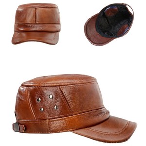 Black Leather Men's Baseball Caps for 