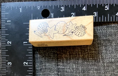 Sello de goma PSX C-604 Seashell Border estrella de mar arena dólar playa 1993 nuevo de colección Foto 1 de 3