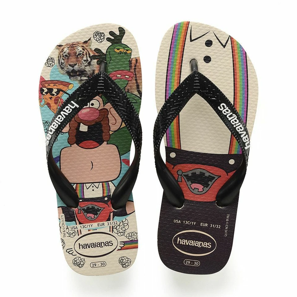 NWOB KIDS HAVAIANAS TOP CARTOON FLIP FLOPS $20 US 13Child /1Youth Beige - Image 1 of 1