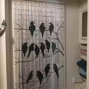 Die Vögel Bambus Perlen Vorhang für Türöffnung, Perlenvorhang für Schränke, Bambus - Bild 1 von 12