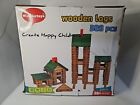 Wondertoys 328 Pcs Wooden Logs Set Ages 3+ Classic Building Log Toys For Kids